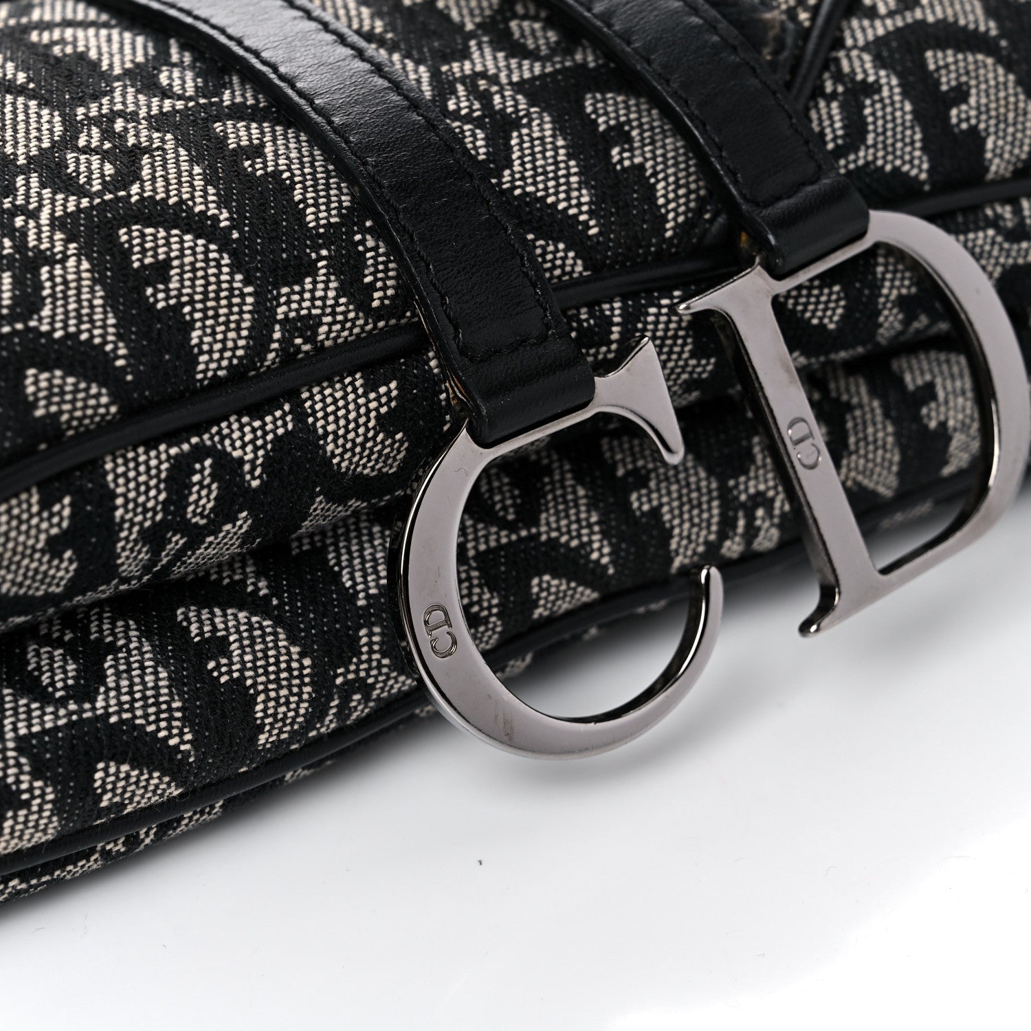 Christian Dior Monogram Double Saddle Bag Black 12 of 14
