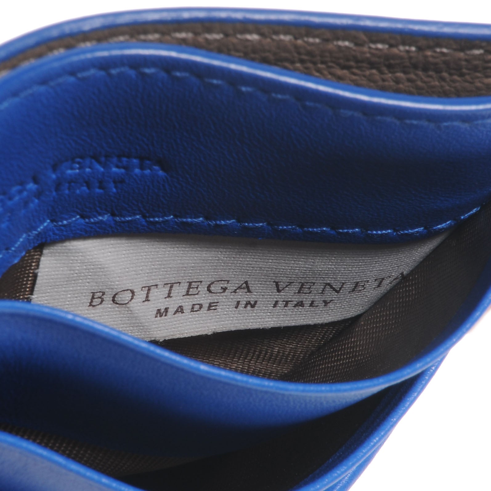 Bottega Veneta Nappa Intrecciato Woven Card Holder Signal Blue 7 of 8