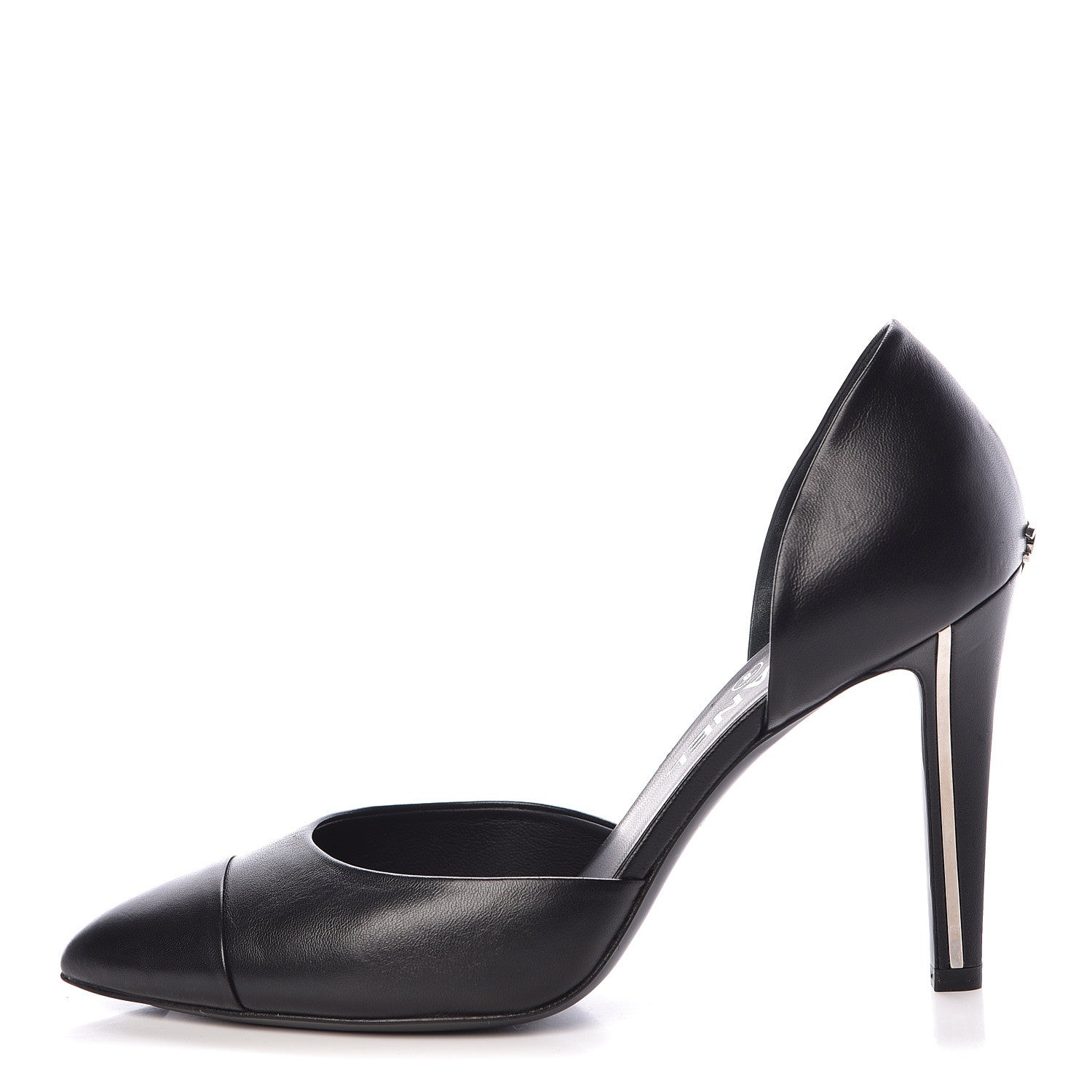 Chanel Lambskin Cap Toe d'Orsay Pumps 38 Black 1 of 16