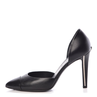 Chanel Lambskin Cap Toe d'Orsay Pumps 38 Black 1 of 16