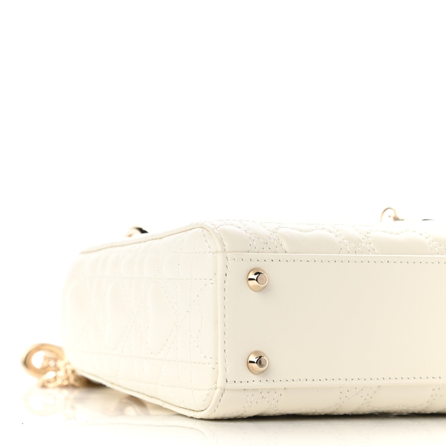 Christian Dior Lambskin Cannage Mini DiorAmour Lady Dior Latte 15 of 21