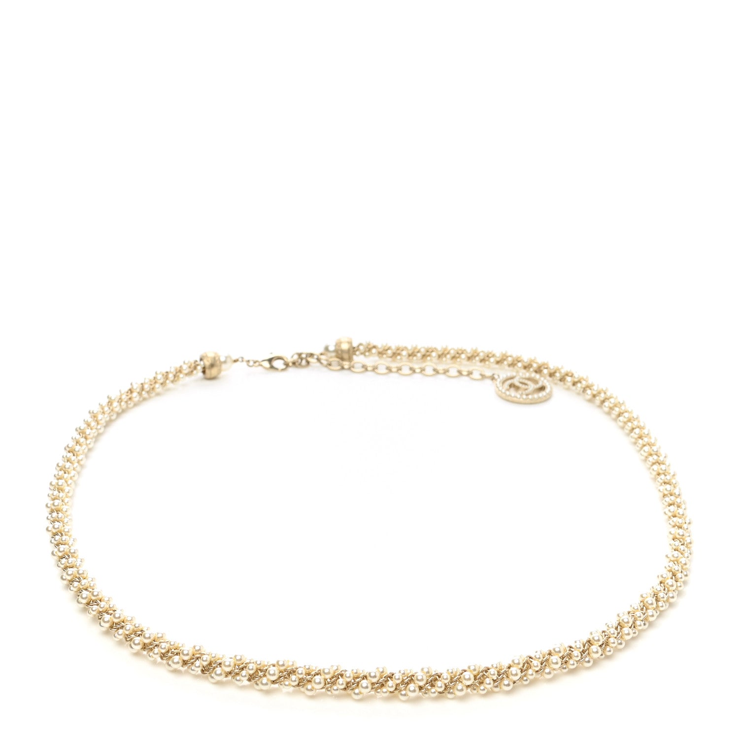 Chanel Pearl CC Trimmings Fancy Belt 80 32 Pearly White 1 of 4