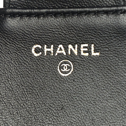 Chanel Lambskin Quilted Resin Bi-Color Flap Phone Holder With Chain Black 7 of 12