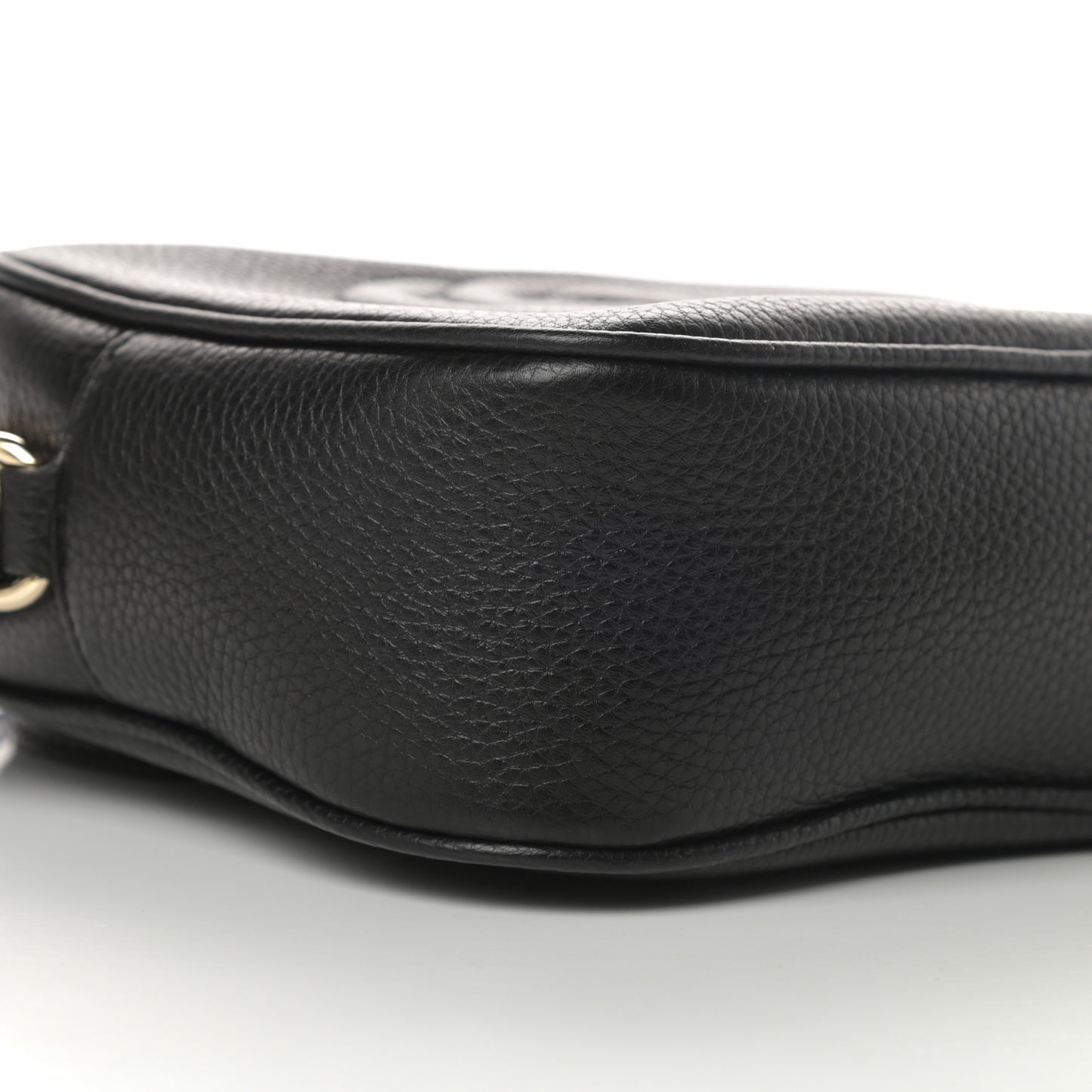 Pebbled Calfskin Small Soho Disco Bag Black