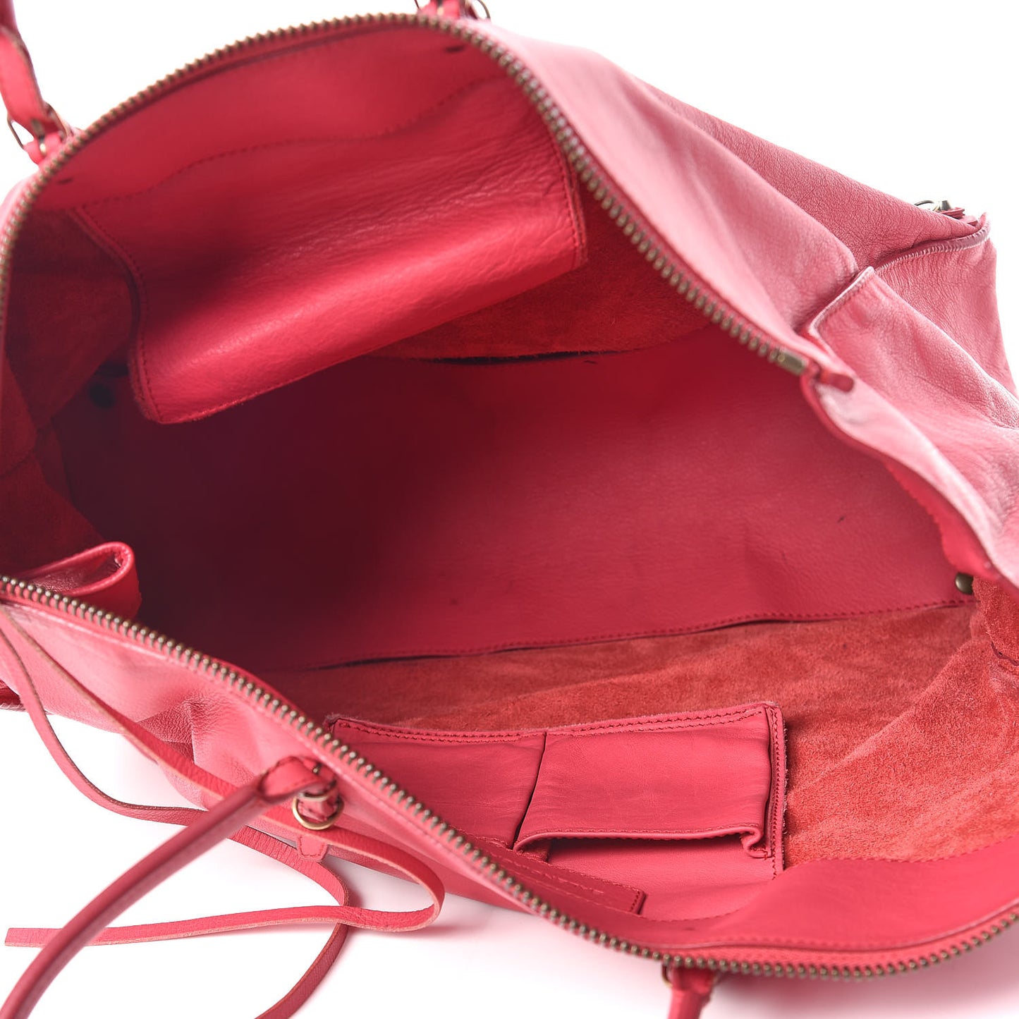 Veau Papier A4 Zip Around Tote Rouge Grenade