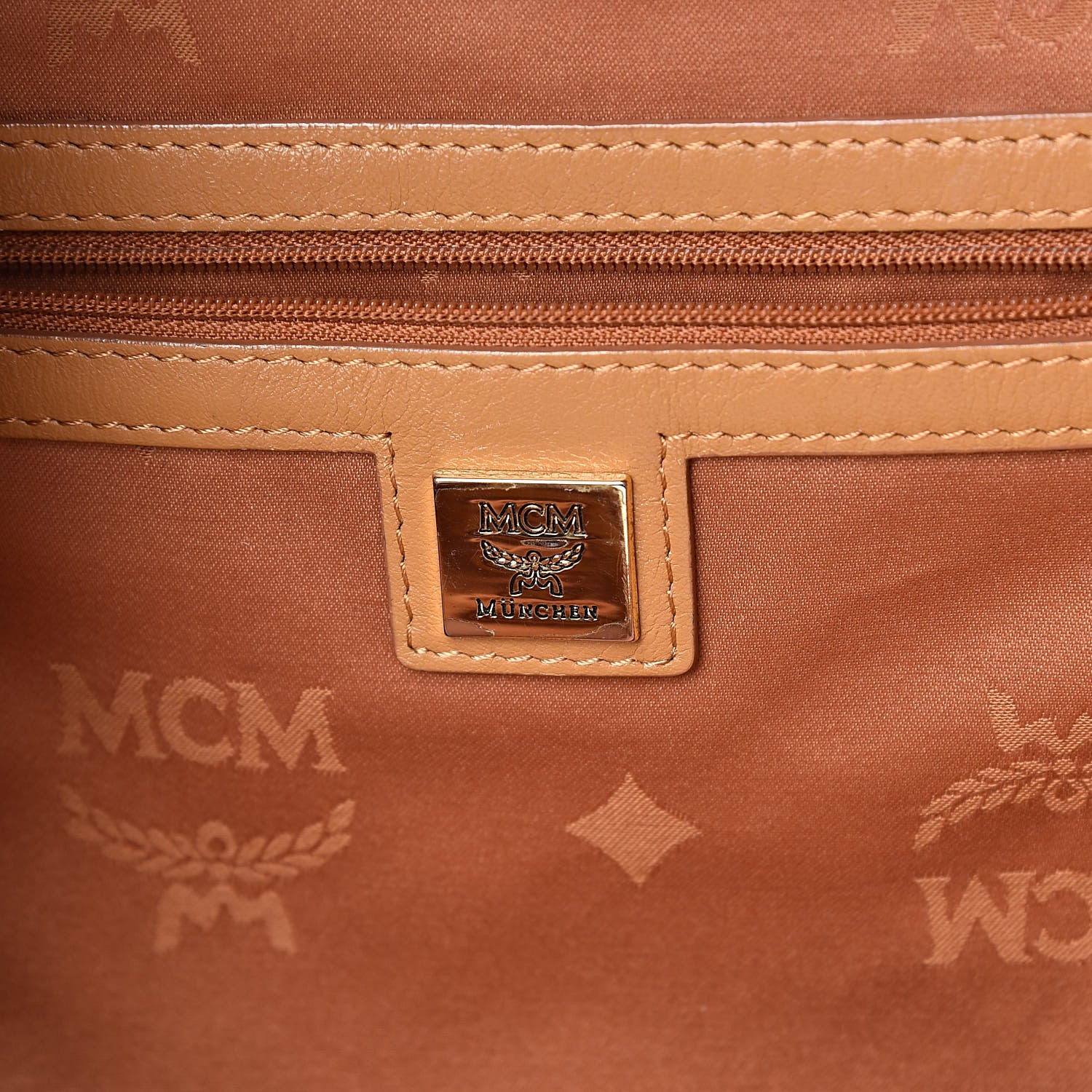 MCM Visetos Medium Sprinkle Stud Stark Backpack Cognac 6 of 18