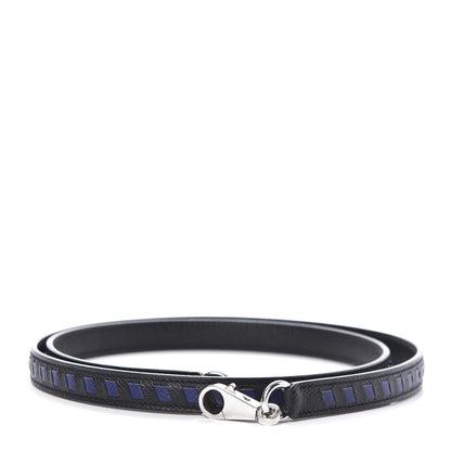 Hermes Epsom 16mm Tressage Shoulder Strap Black Bleu Indigo 1 of 6