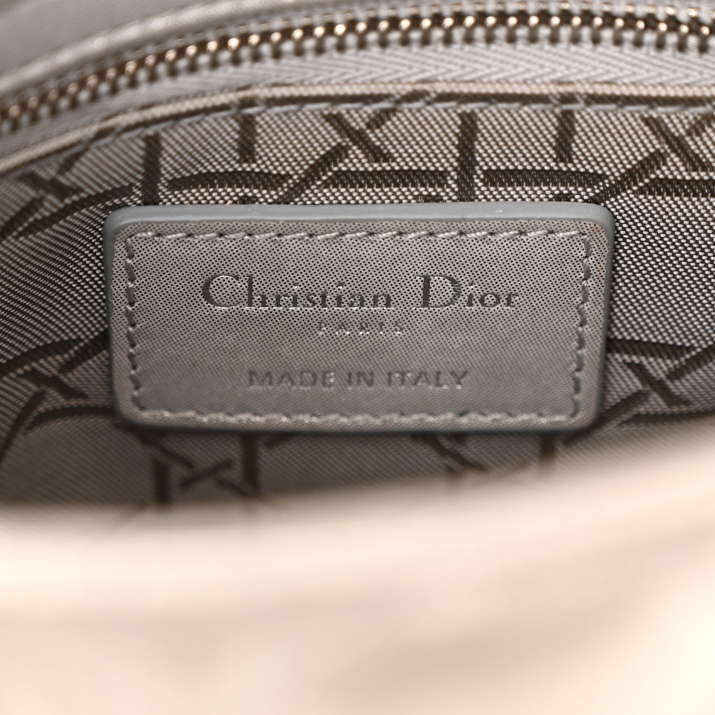 Metallic Nubuck Cannage Mini Lady Dior Silver