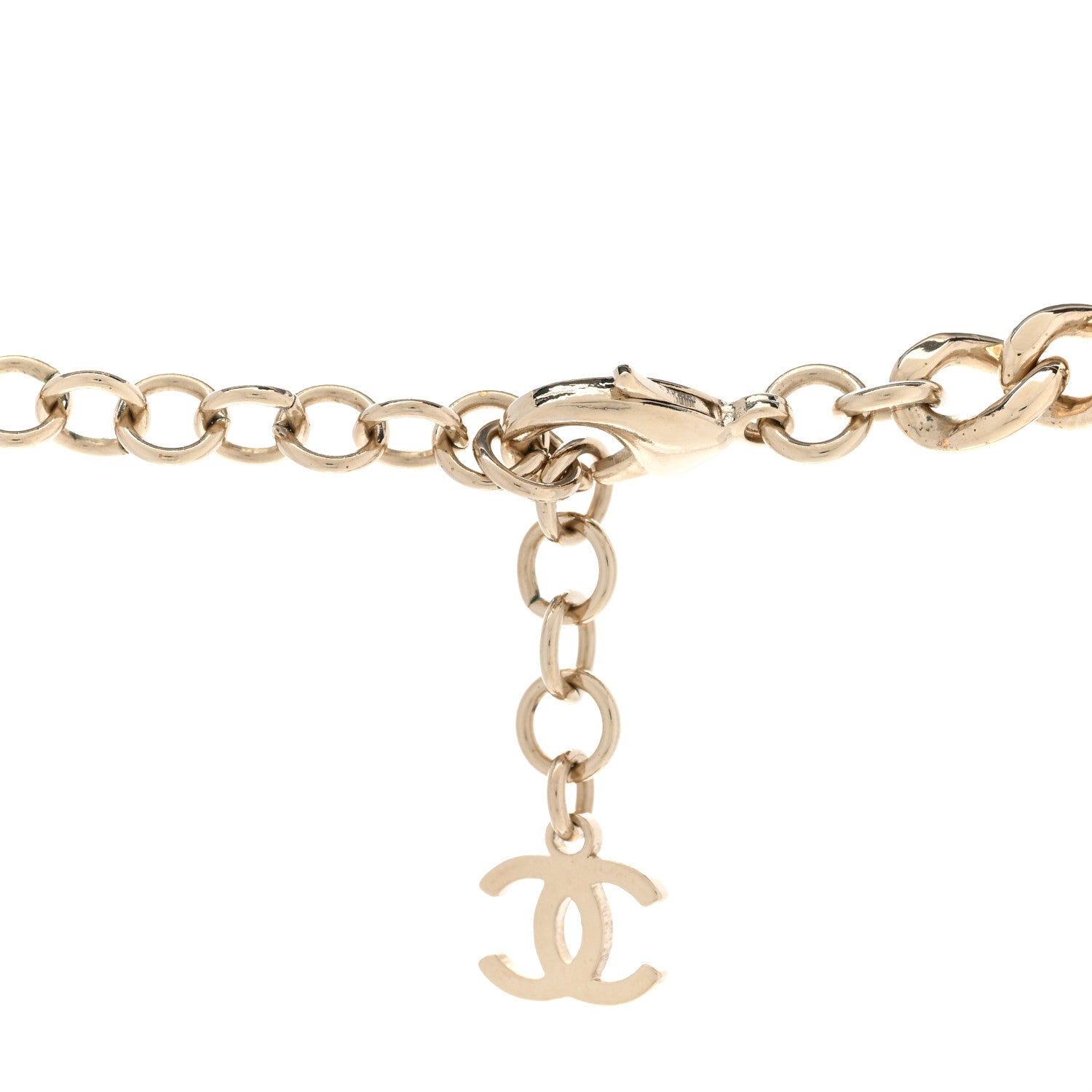 Chanel Resin Crystal Heart CC Chain Necklace Gold 5 of 6