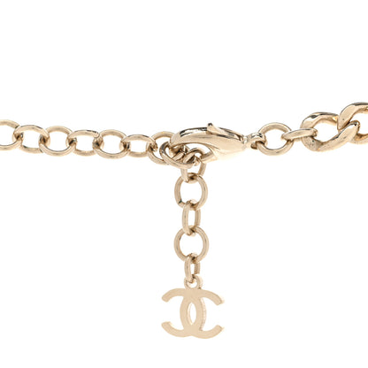 Chanel Resin Crystal Heart CC Chain Necklace Gold 5 of 6