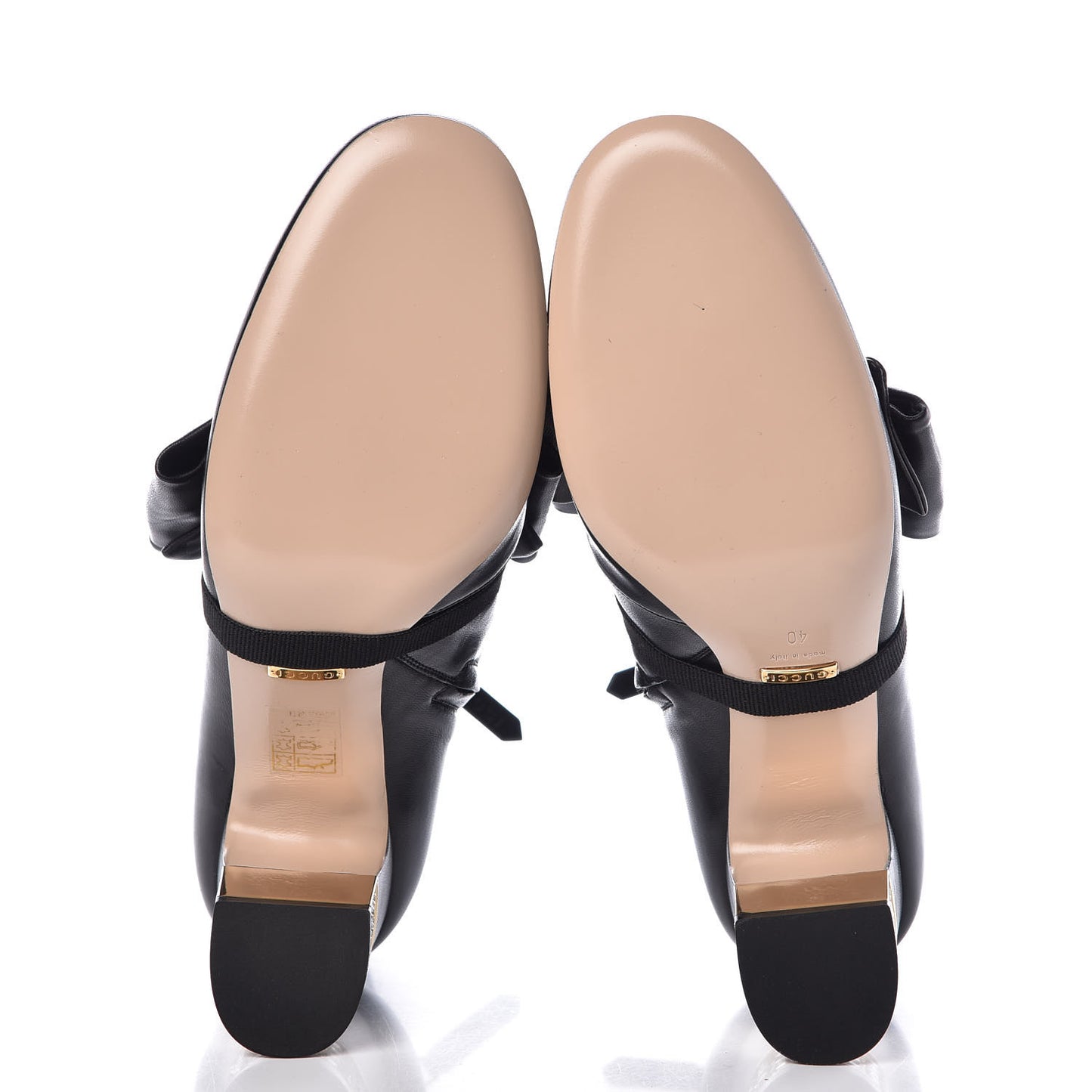 Nappa Removable Bow Candy Ankle Boots 40 Black