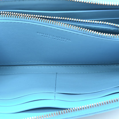 Bottega Veneta Nappa Intrecciato Zip Around Wallet Sky Blue 5 of 13