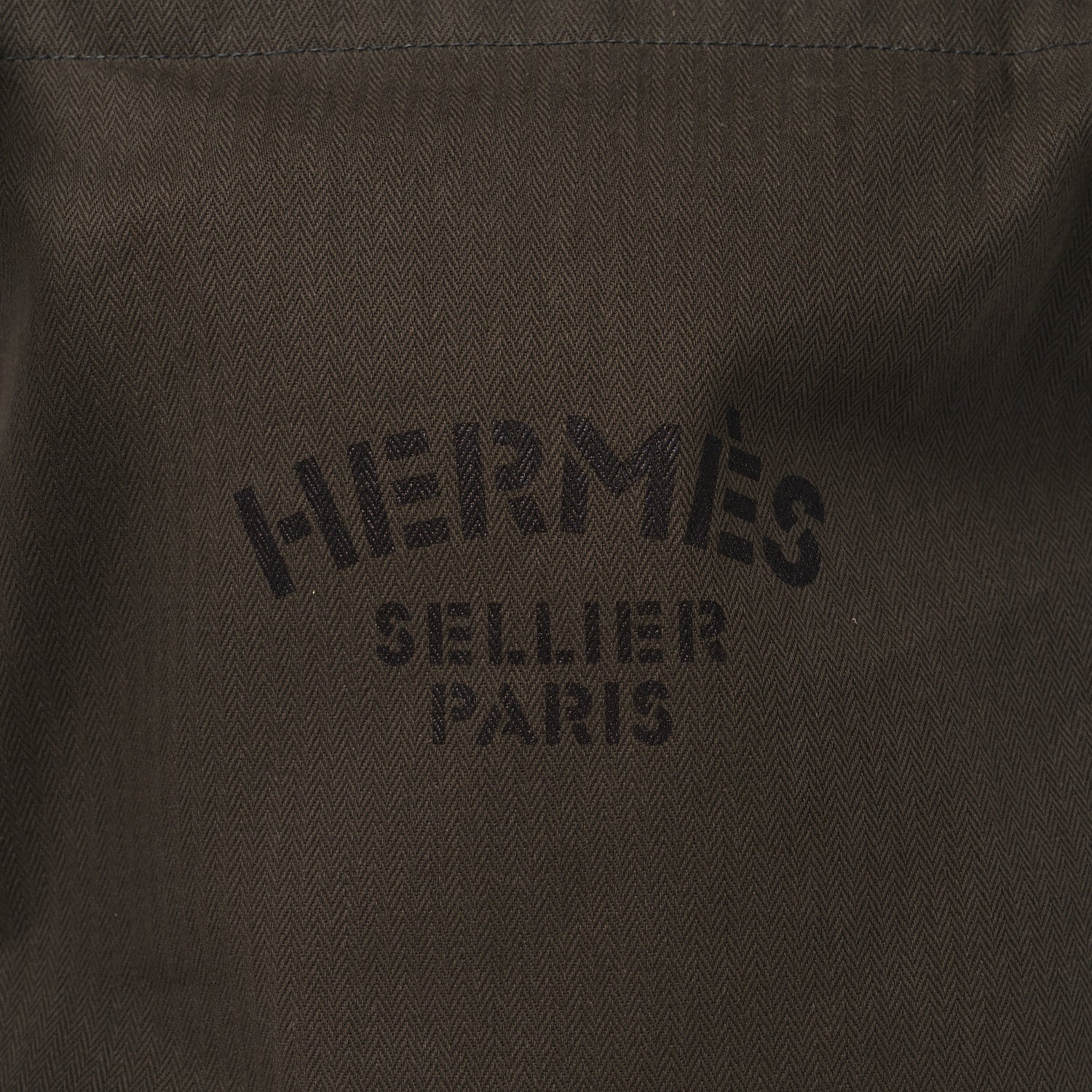 Hermes Herringbone Canvas Swift Maline Bag Kaki Ebene 8 of 11
