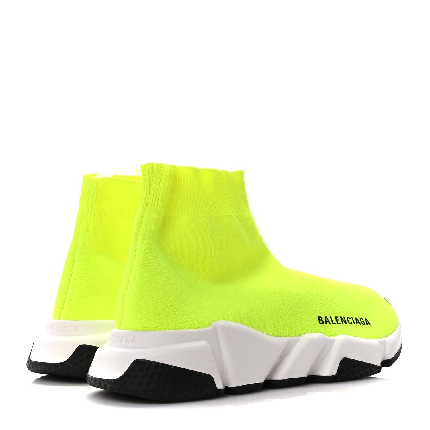 Balenciaga Nylon Knit Womens BB Speed Sneakers 37 Jaune Fluo 4 of 8