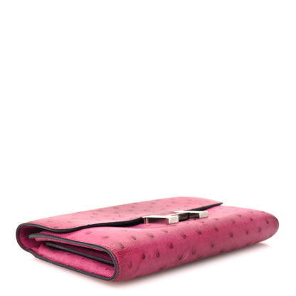 Hermes Ostrich Constance Long Wallet Rose Poupre 4 of 12