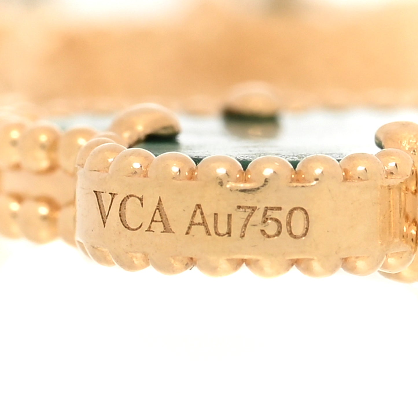 18K Yellow Gold Malachite 5 Motifs Vintage Alhambra Bracelet