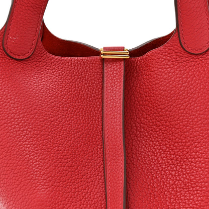 Hermes Taurillon Clemence Picotin Lock 18 PM Rouge Grenat 8 of 10