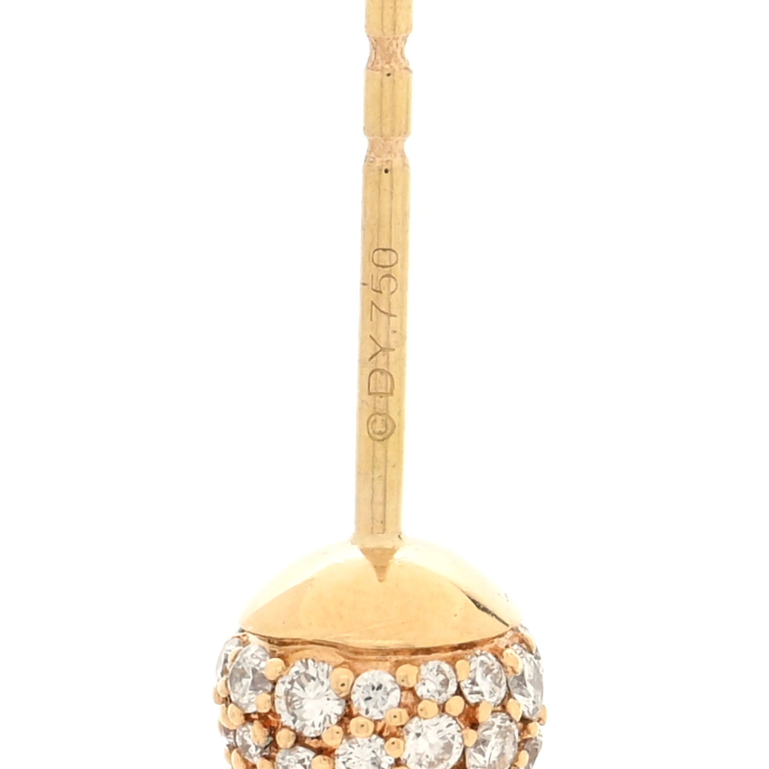 David Yurman 18K Yellow Gold Diamond Ball Drop Earrings 4 of 5