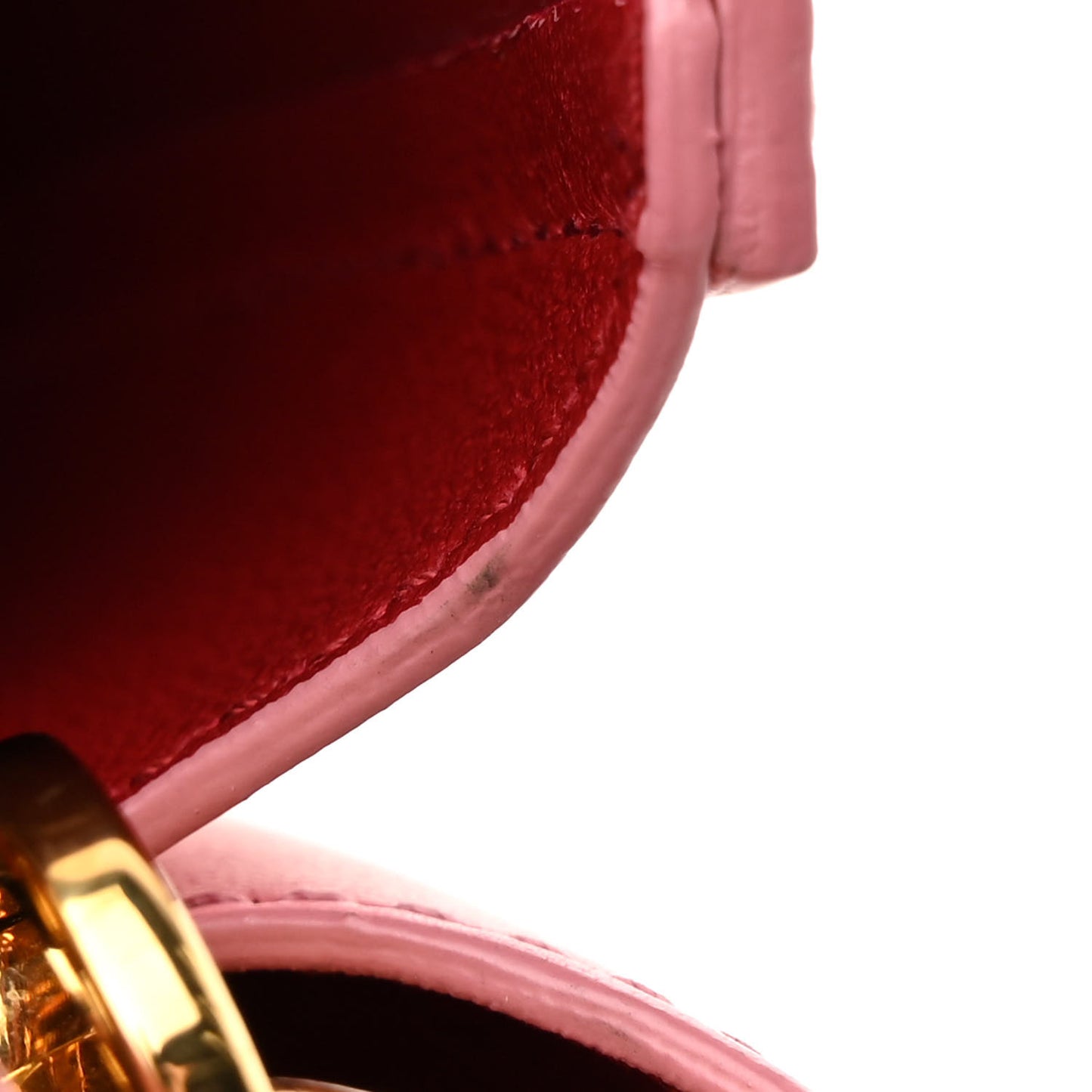 Saffiano City Calf Heart & Flower Small Panier Bucket Bag  Pink Red