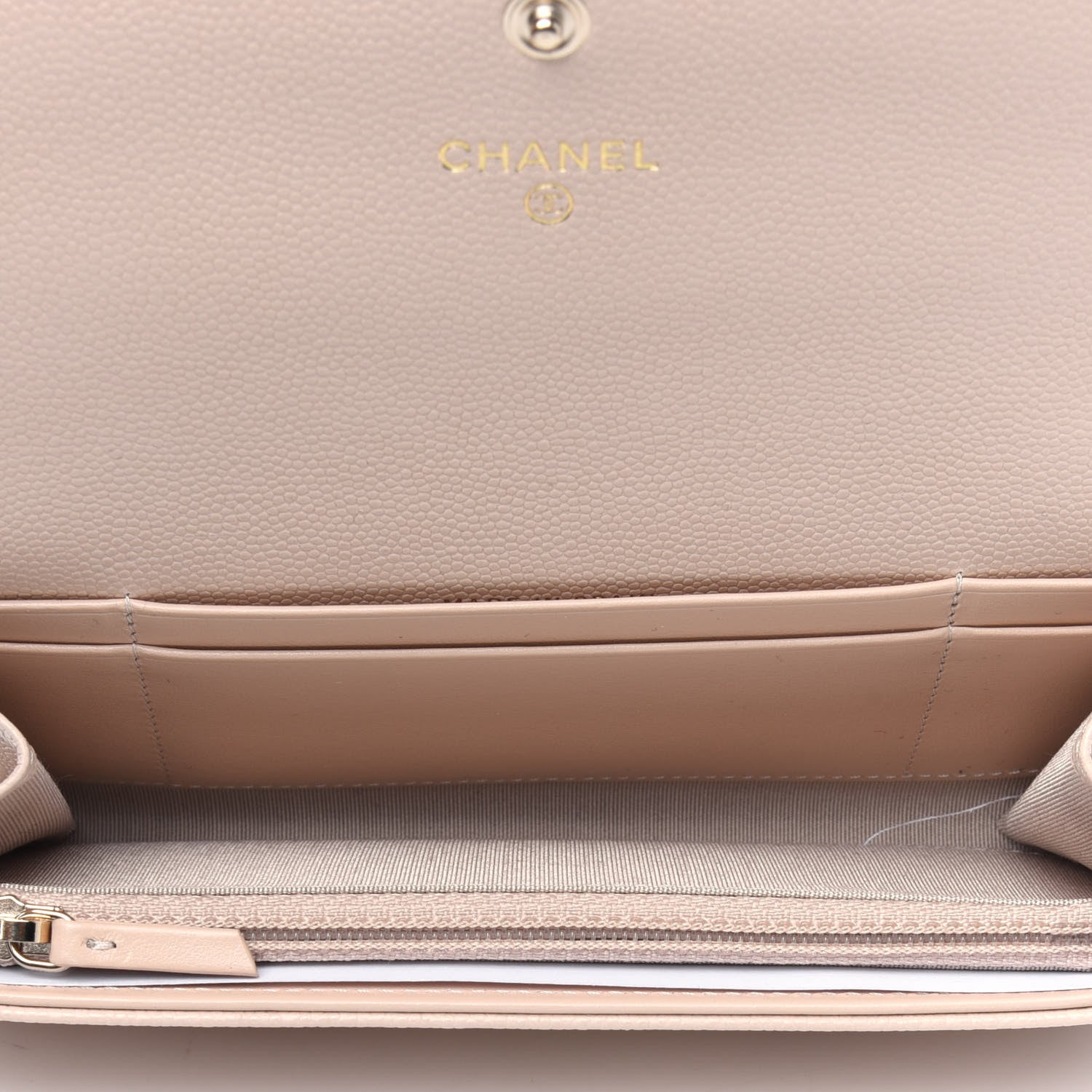 Chanel Caviar Pearl Quilted Coco Candy Wallet Beige 3 of 4