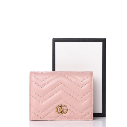 Gucci Calfskin Matelasse GG Marmont Card Case Wallet Perfect Pink 9 of 9