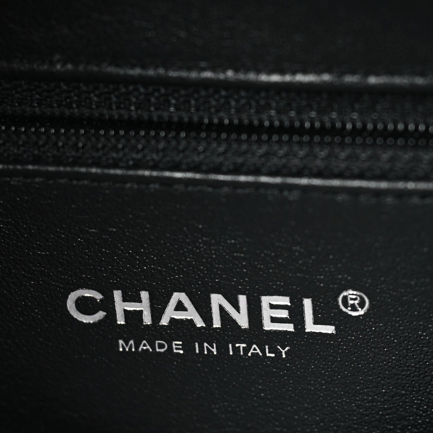 Metallic Caviar Quilted Medium CC Filigree Vanity Case Dark Silver