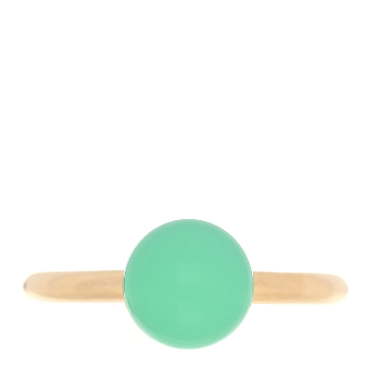Tiffany 18K Yellow Gold Chrysoprase 8mm HardWear Ball Ring 53 6.25 1 of 4
