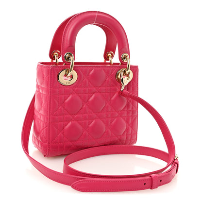 Christian Dior Lambskin Cannage Mini Lady Dior Pink 3 of 10