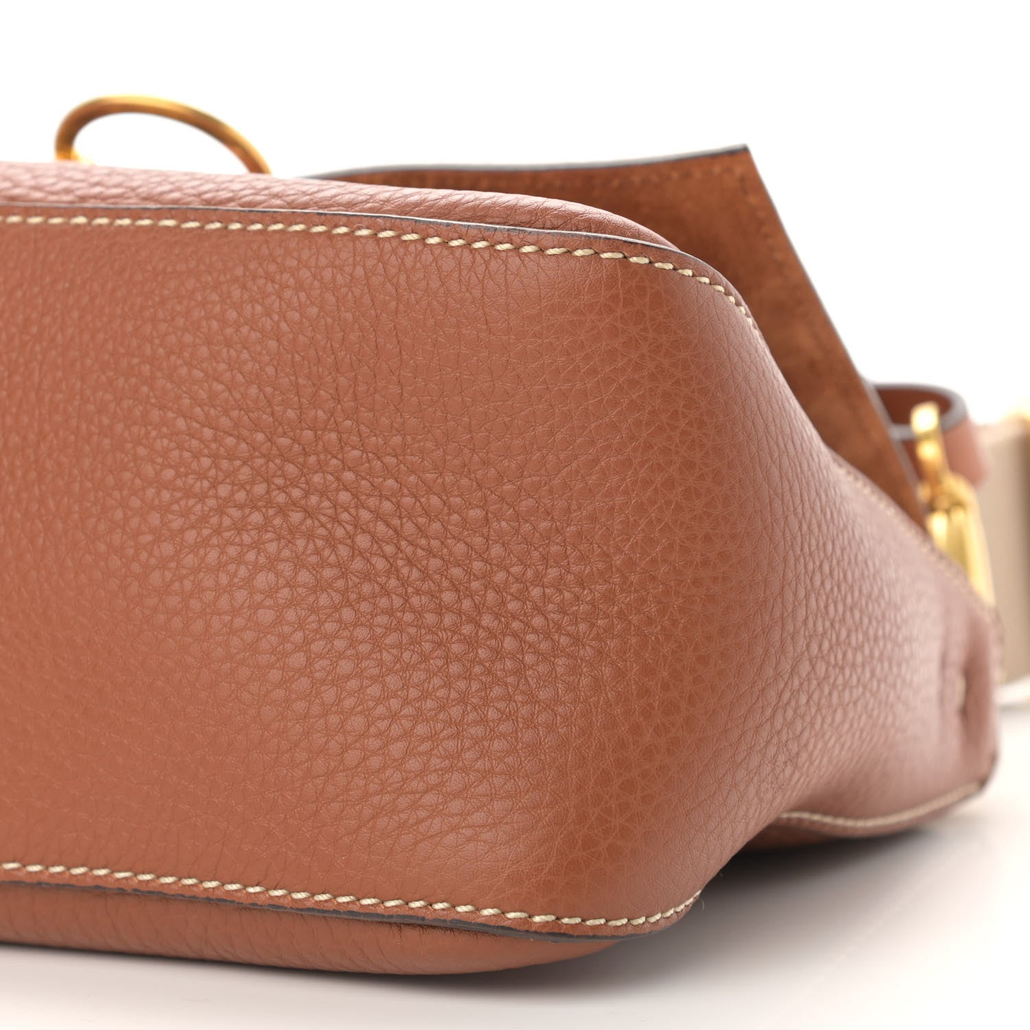 Valentino Garavani Pebbled Calfskin Small VRing Shoulder Bag Saddle Brown 9 of 9
