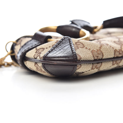 Gucci Monogram Horsebit Clutch Dark Brown 8 of 10