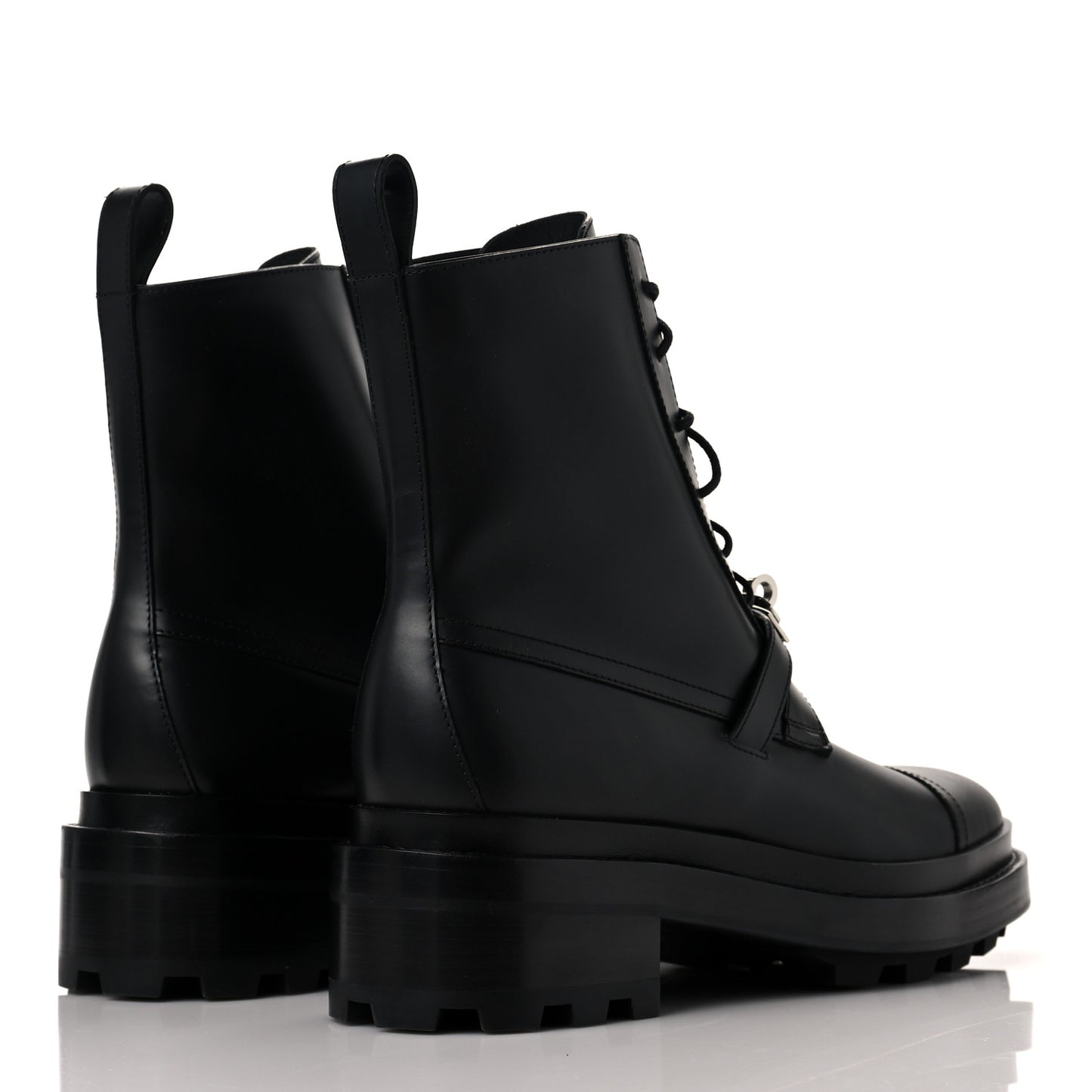 Glossed Calfskin Funk Ankle Boots 37 Black