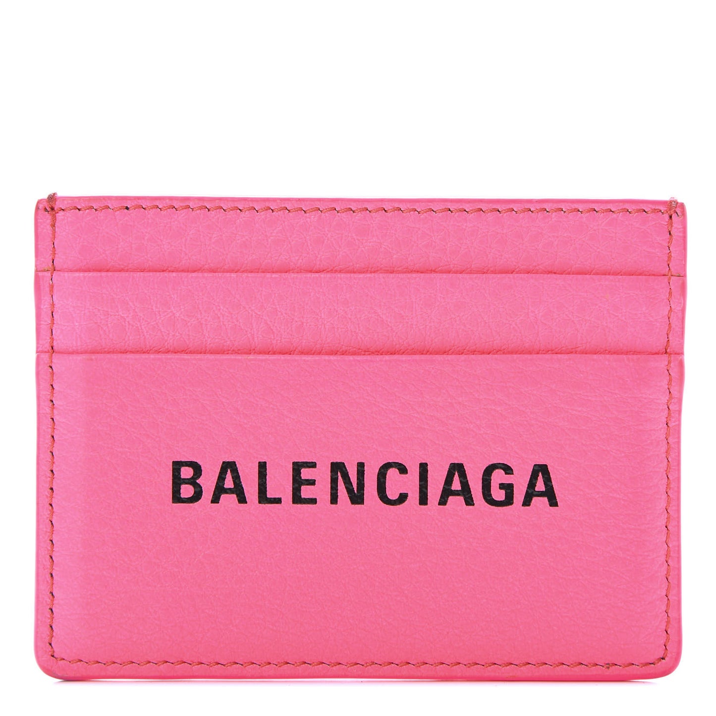 Calfskin Logo Everyday Multi Card Case Acid Pink Black