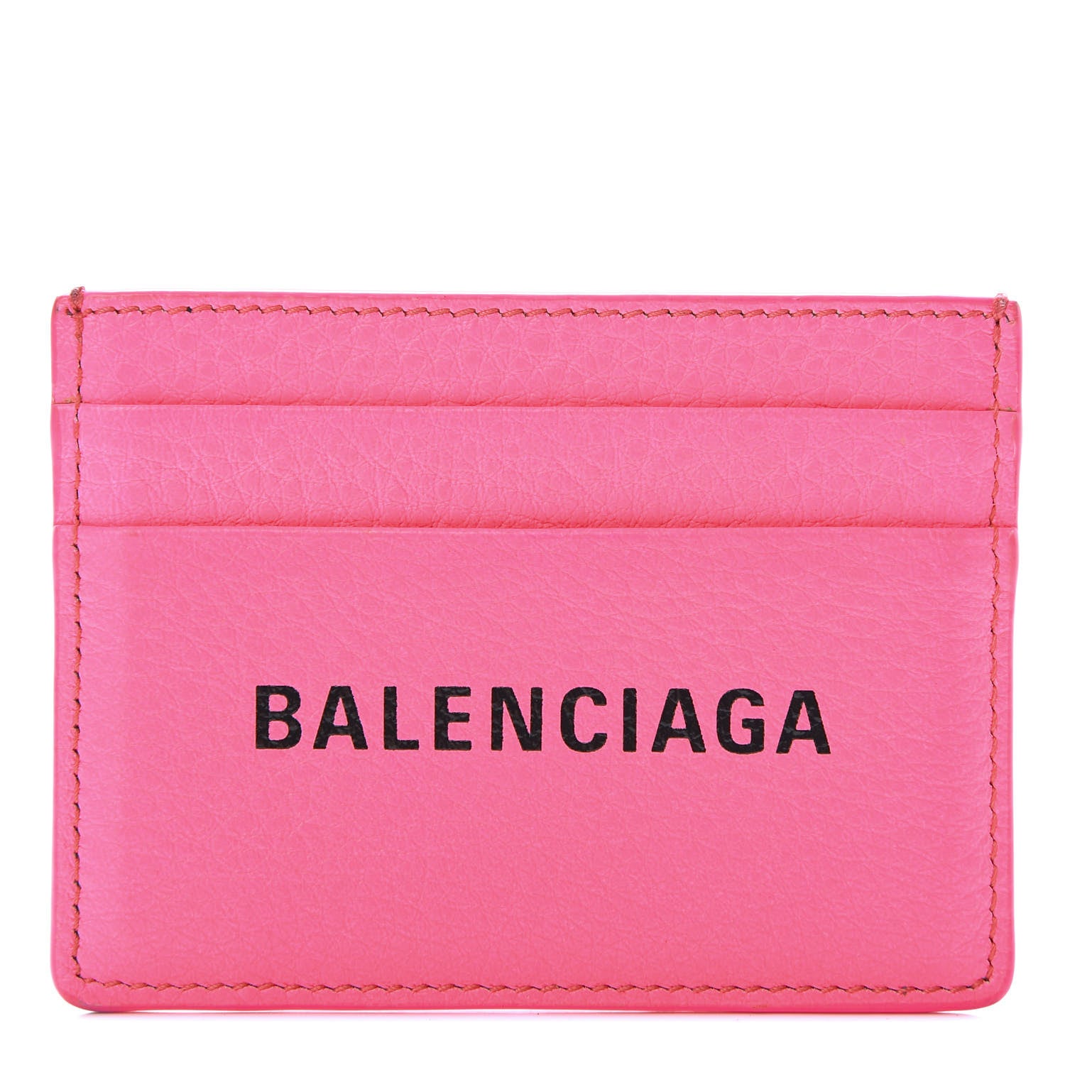 Balenciaga Calfskin Logo Everyday Multi Card Case Acid Pink Black 1 of 11