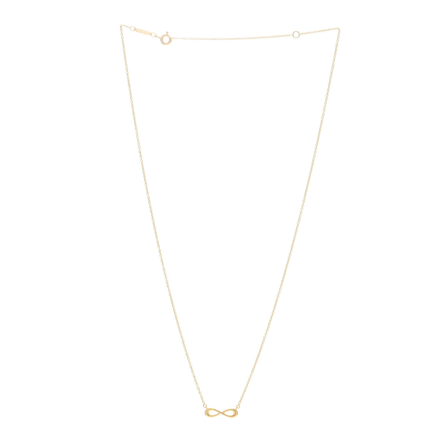 Tiffany 18K Yellow Gold Infinity Pendant Necklace 2 of 4