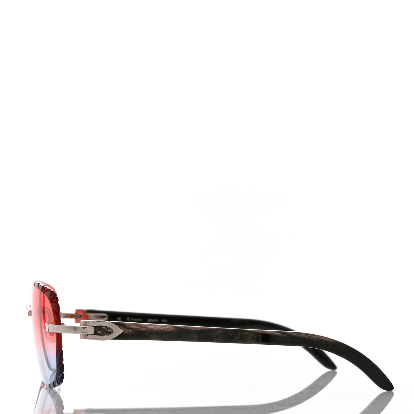 Metal Horn Square Sunglasses Pink Blue