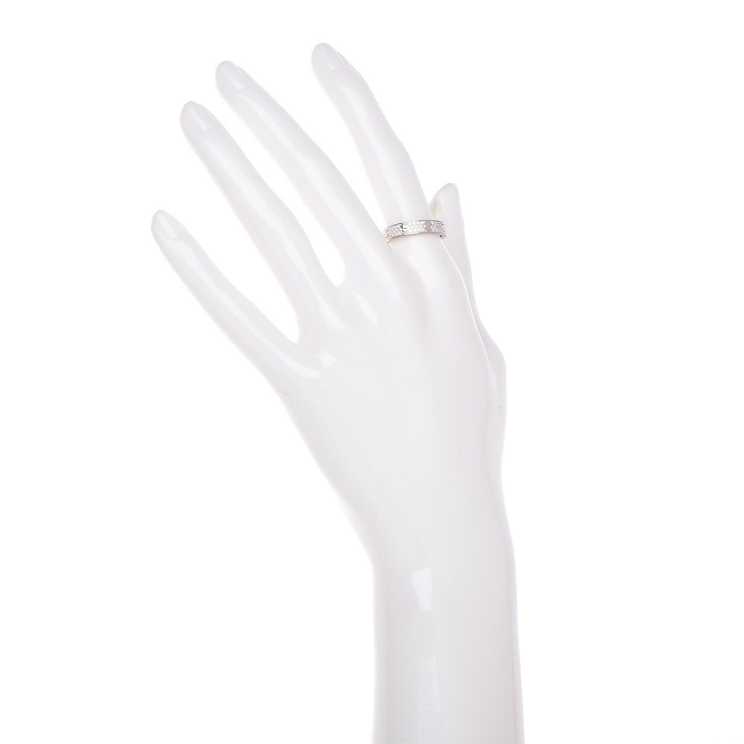 Cartier 18K White Gold Diamond 4mm LOVE Wedding Paved Band Ring 51 5.75 2 of 5