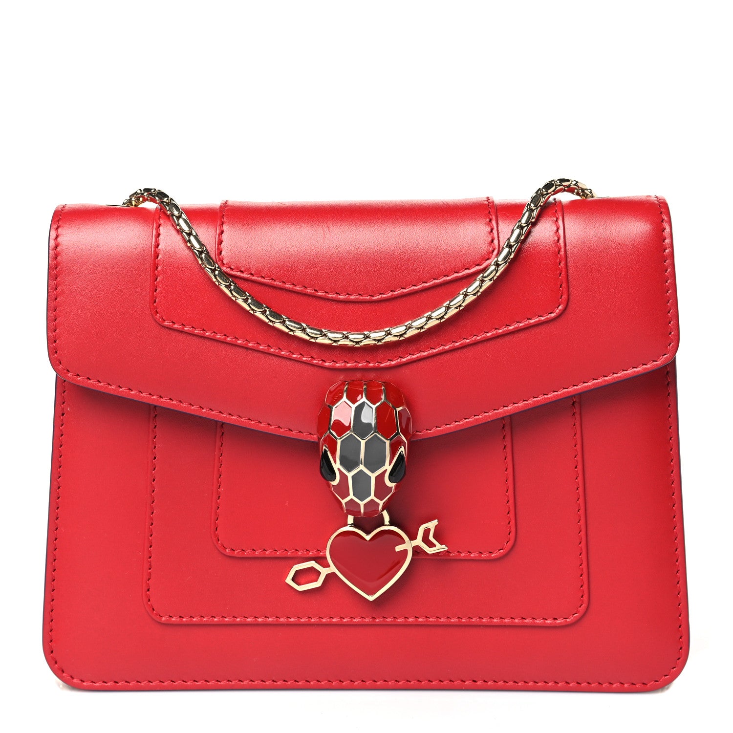 Bulgari Calfskin Serpenti In Love Forever Crossbody Bag Red 1 of 9