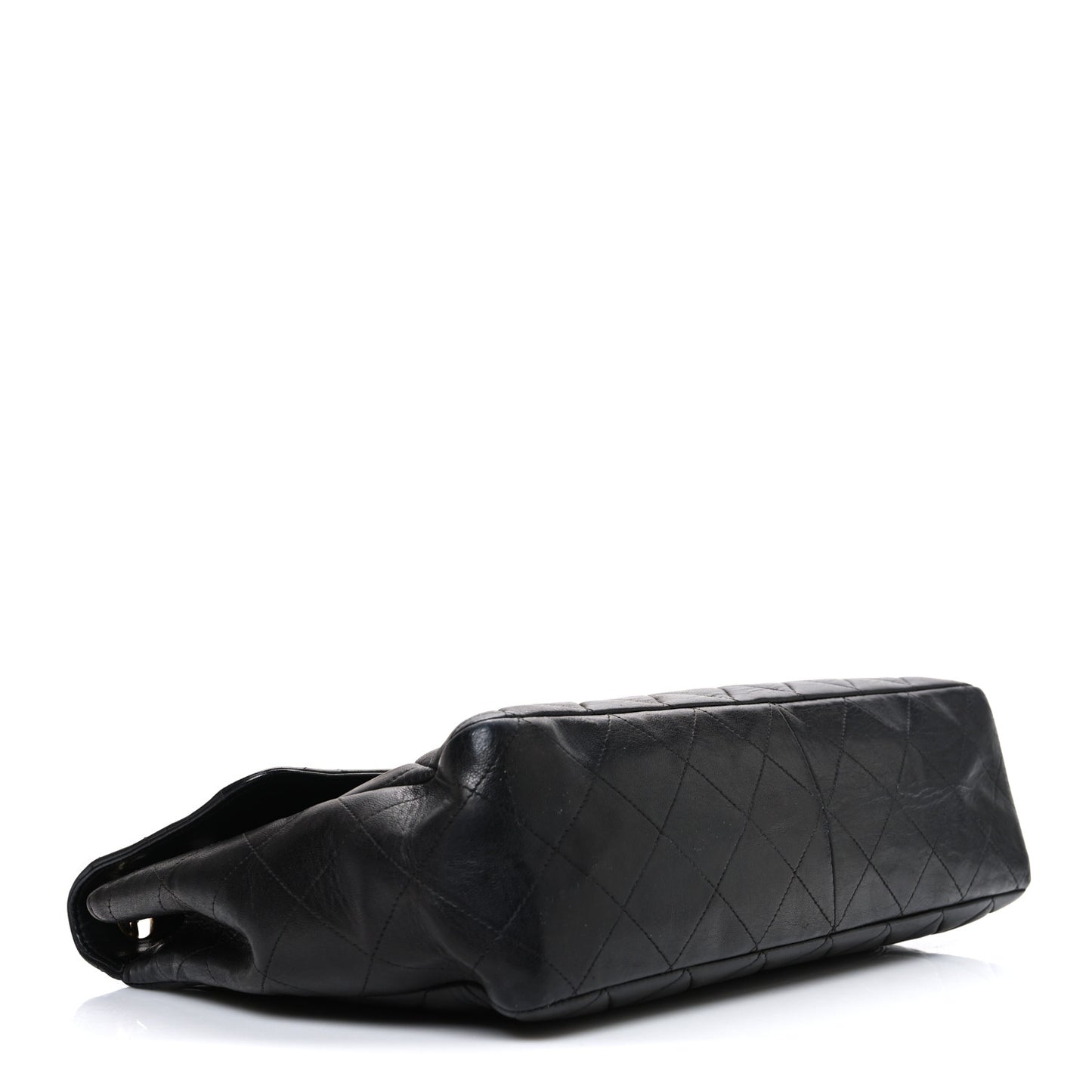 Lambskin Quilted Jumbo Single Flap Black