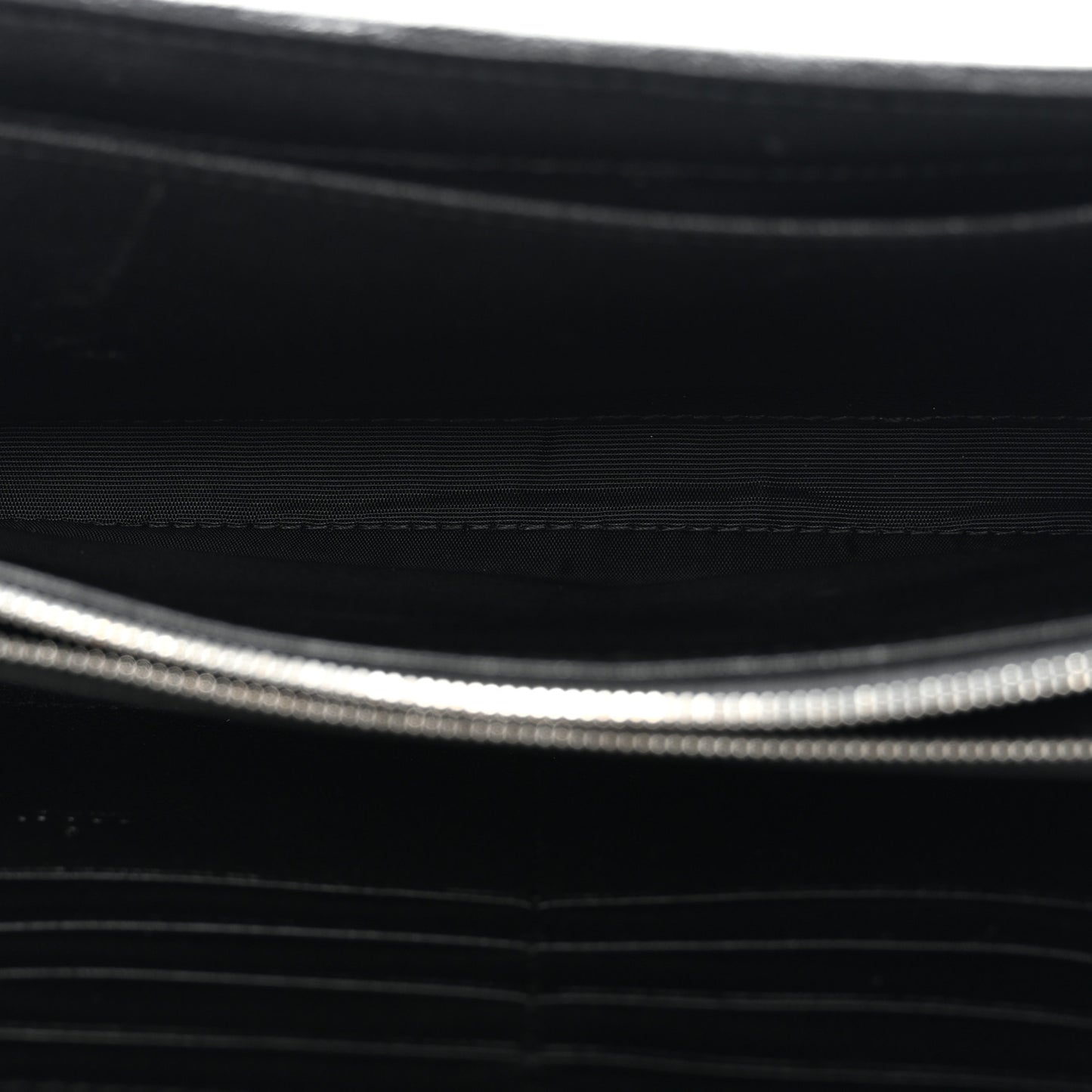 Sakai Be Green Calfskin Diagonal Stitched Blondie Wallet on Chain Black