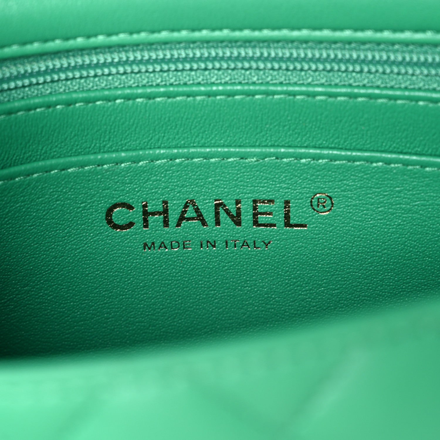 Chanel Lambskin Quilted Mini Square Flap Green 6 of 10