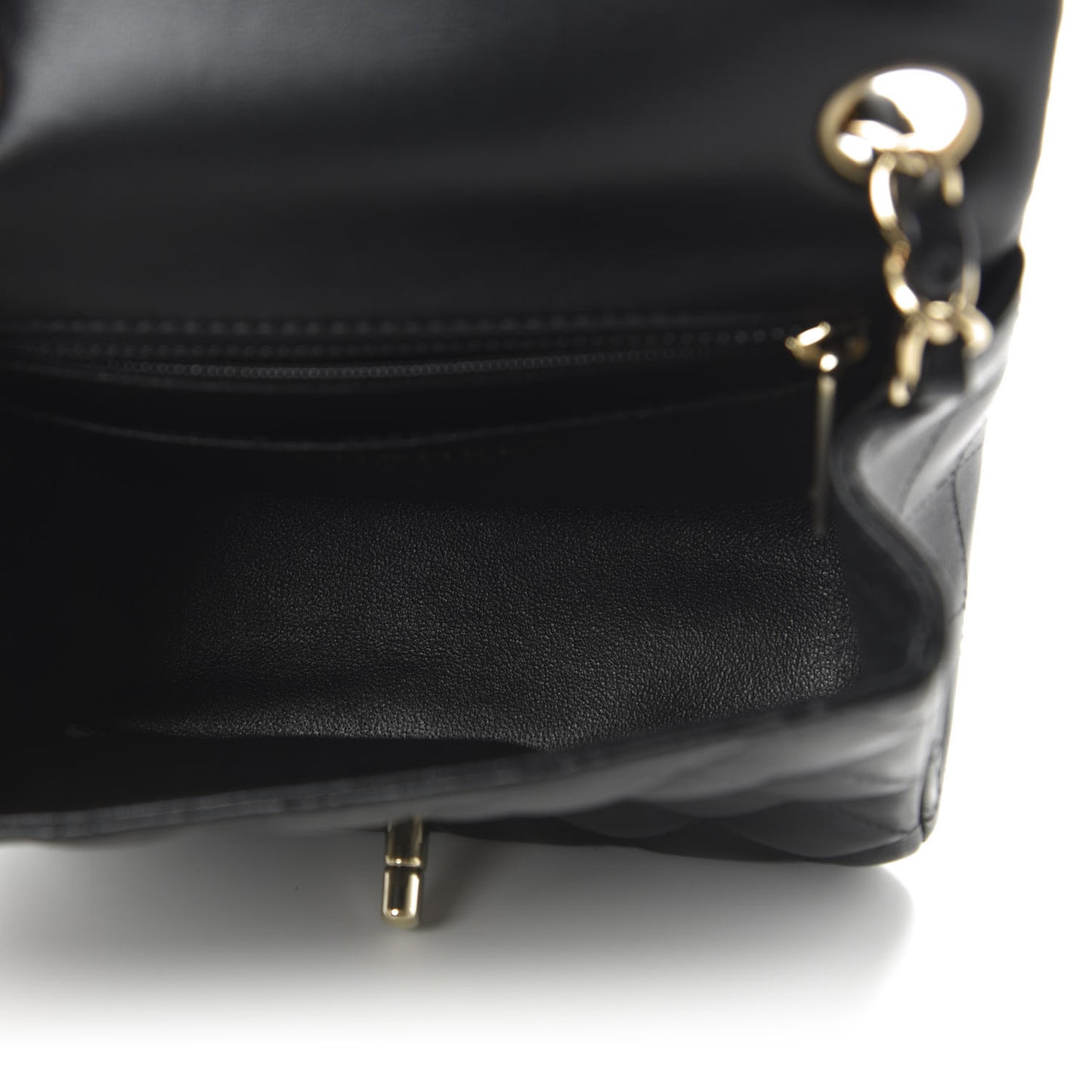 Lambskin Quilted Mini Square Flap Black