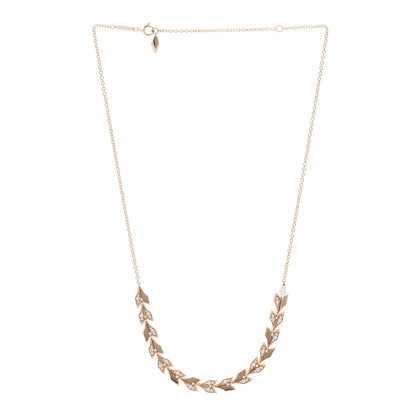 Tiffany 18K Rose Gold Diamond Victoria Vine East West Necklace 3 of 5
