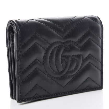 Gucci Calfskin Matelasse GG Marmont Card Case Wallet Black 3 of 7