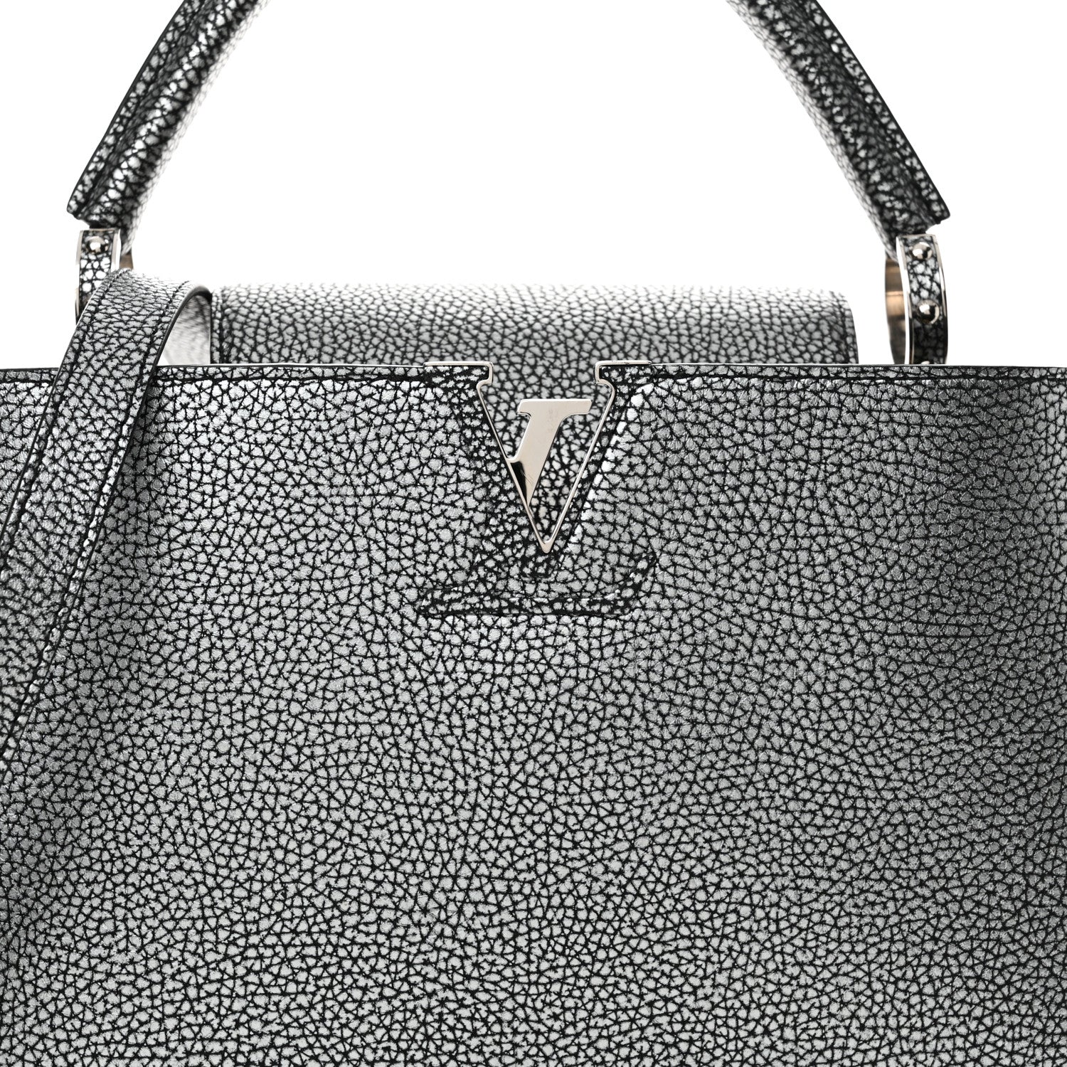 Louis Vuitton Taurillon Capucines MM Chrome 8 of 11
