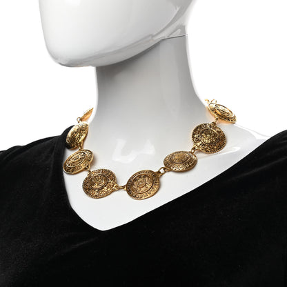 Chanel Metal CC Medallion Necklace Gold 2 of 5
