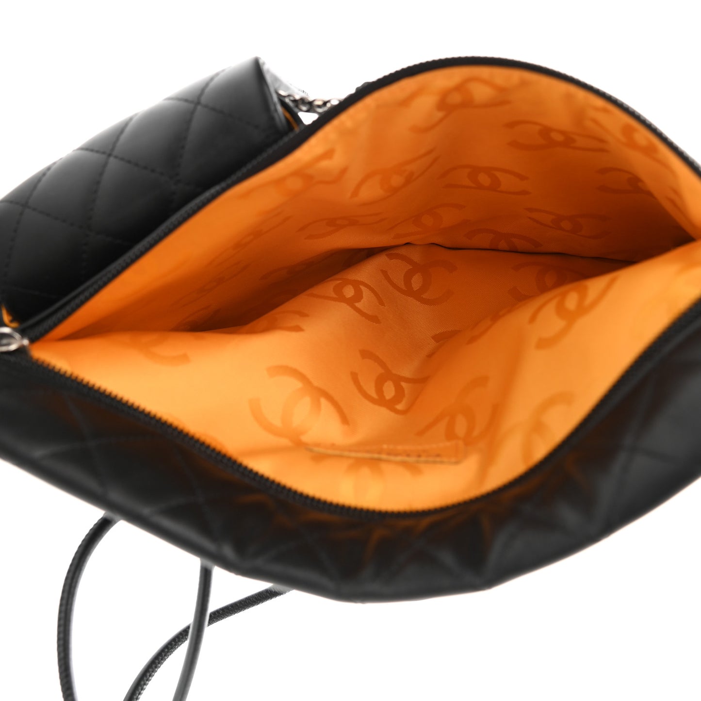 Calfskin Quilted Cambon Multipocket Shoulder Bag Black