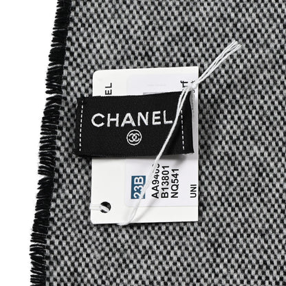 Chanel Cashmere CC Fringe Scarf Grey 4 of 5