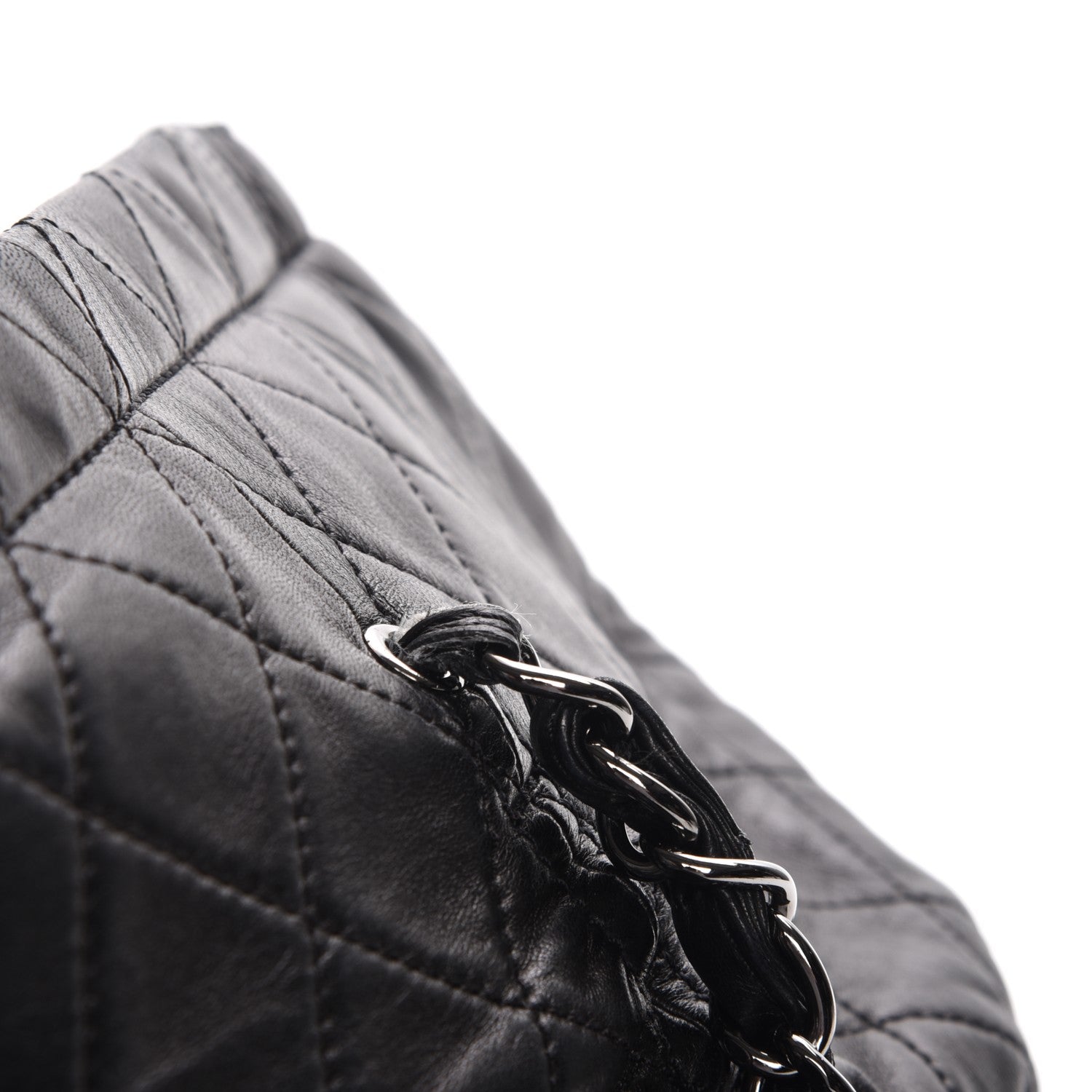 Chanel Lambskin East West Sharpei Shopping Tote Black 14 of 16