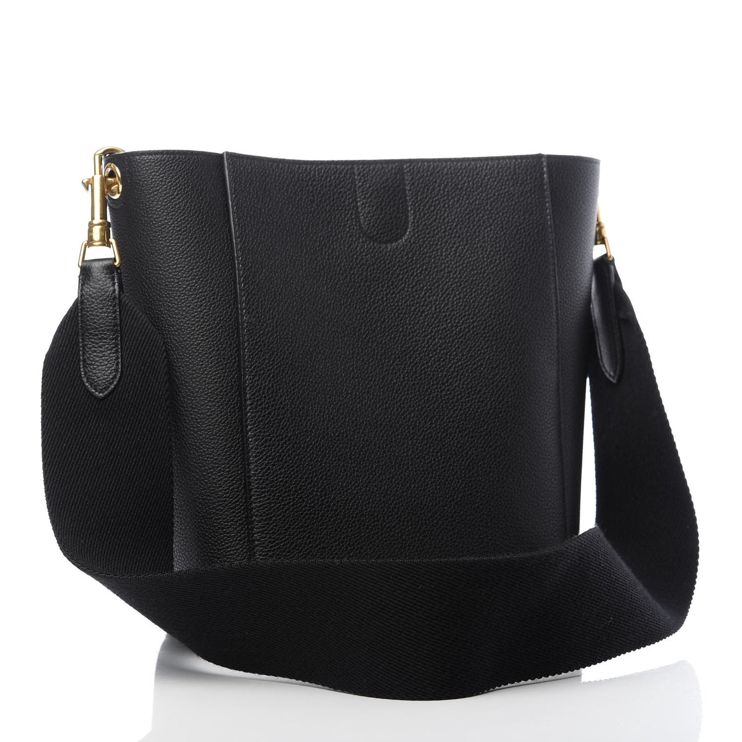 Soft Grained Calfskin Small Sangle Bucket Bag Black