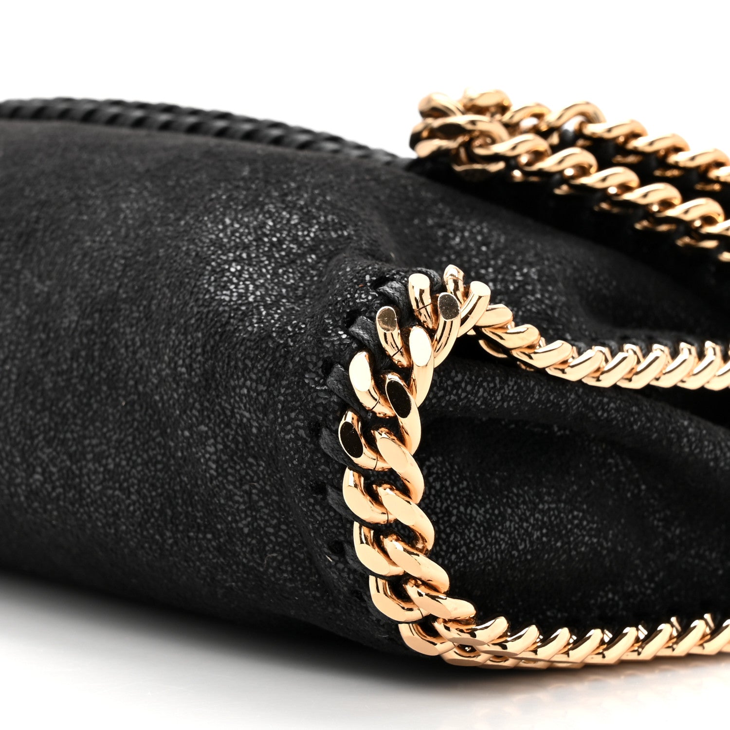 Stella McCartney Shaggy Deer Small Falabella Fold Over Tote Black 8 of 9